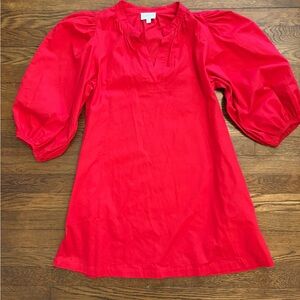 Sugarlips Red Puff Sleeve Mini Dress
